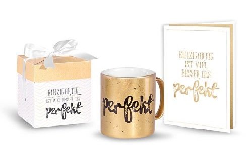 Geschenk-Sets mit Grußkarte und edler Tasse in Geschenk-Box