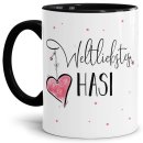 Tasse mit Kosename - Weltliebstes Hasi weiblich - Innen...