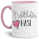 Tasse mit Kosename - Weltliebstes Hasi weiblich - Innen...