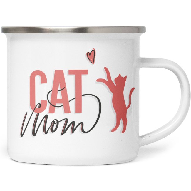 Emaille Tasse &quot;Cat Mom&quot;