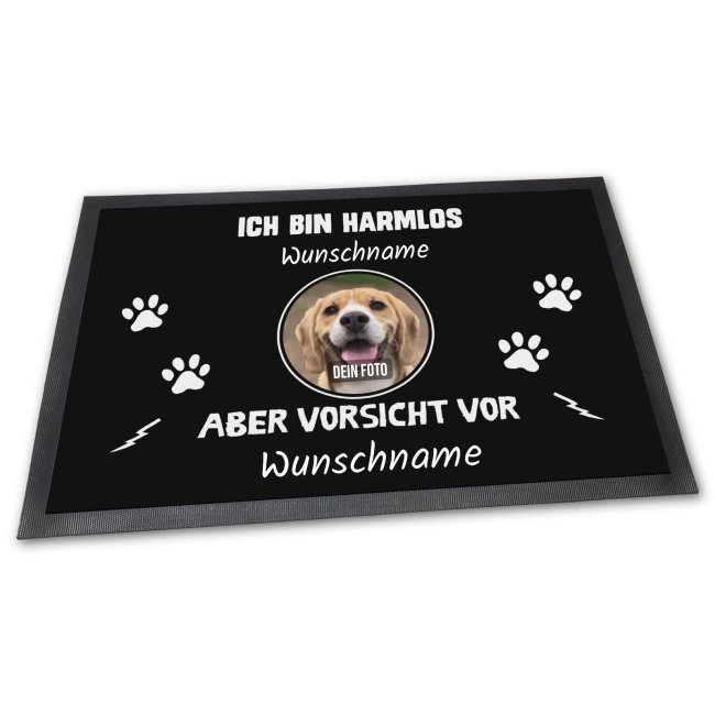 Personalisierte Fußmatte - Willkommen - Familien und Haustier Namen   Lustige individuelle Hund Katze Türmatte selbst gestalten & bedrucken –  kamuprints