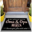 Fu&szlig;matte mit Spruch - Oma &amp; Opa Regeln