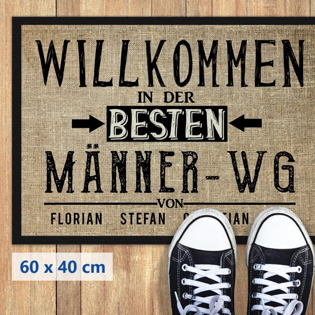 Fu&szlig;matte mit Spruch - M&auml;nner WG - 60 x 40 cm