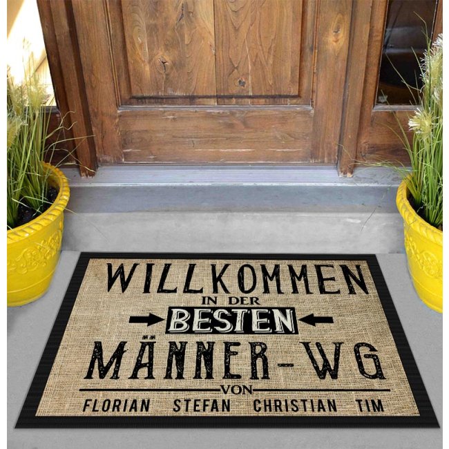 Fu&szlig;matte mit Spruch - M&auml;nner WG - 75 x 50 cm