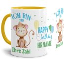 Geburtstagstasse f&uuml;r Jungen - Affe - mit Wunschname...