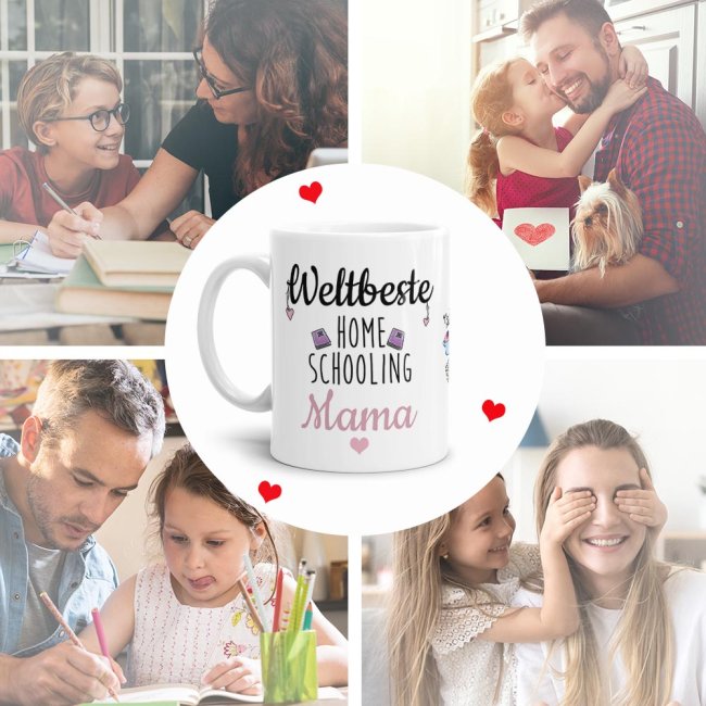 Tasse mit Spruch - Weltbeste Homeschooling Mama - Wei&szlig;