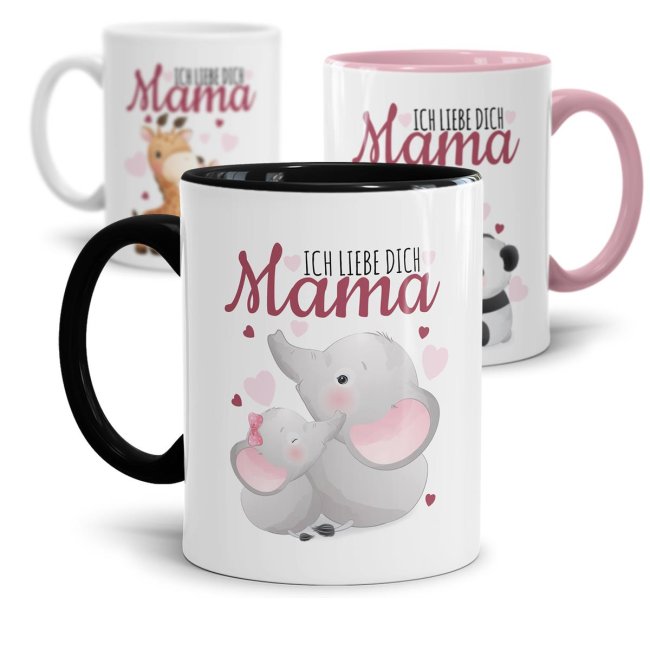 Tasse mit Tiermotiv - Mama ich liebe Dich