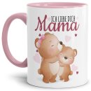 Tasse mit Tiermotiv Teddys - Mama ich liebe Dich - Innen...