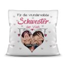 Kissen f&uuml;r die wundervollste Schwester mit...