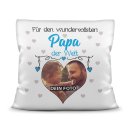 Kissen f&uuml;r den wundervollsten Papa mit Fotocollage...