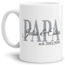 Tasse f&uuml;r Papa mit Kindernamen und Geburtsjahr...