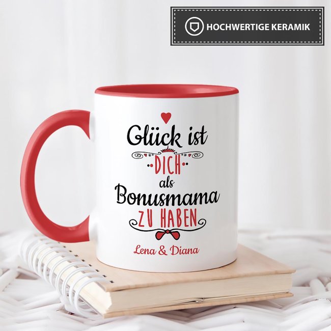 Tasse mit Namen und Foto - Gl&uuml;ck ist, Dich zu haben - weiblich -