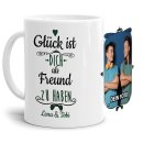 Tasse f&uuml;r Freund von - mit Wunschnamen und Foto -...