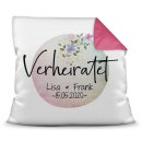 Kissen zur Hochzeit - Verheiratet - mit WUNSCHNAME und...