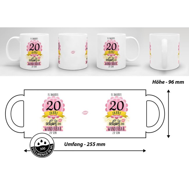 Tasse zum 20. Geburtstag - So scharf und wunderbar - Wei&szlig;