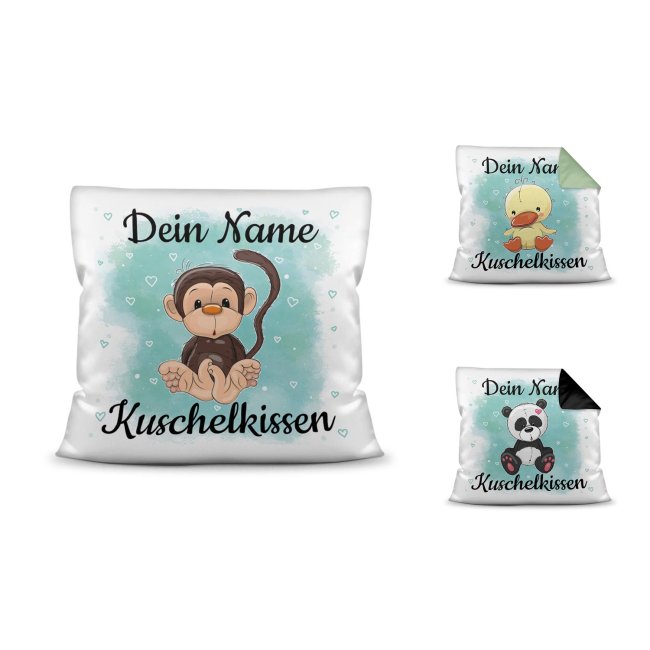 Kinderkissen mit Tiermotiv und Wunschname