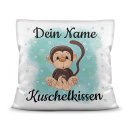 Kinderkissen mit Tiermotiv und Wunschname - Affe -...