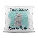 Kinderkissen mit Tiermotiv und Wunschname - Nilpferd -...