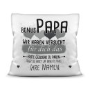 Kissen - Geschenk f&uuml;r Bonus Papa von Kindern - in...