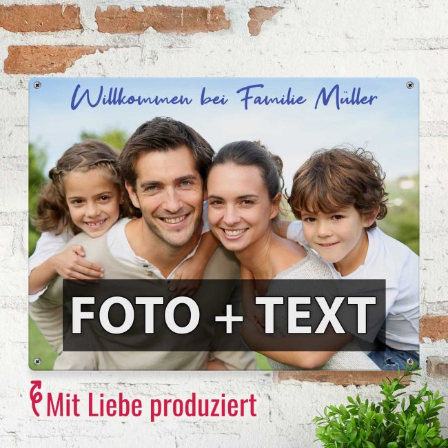 Outdoorschild zum selbst Gestalten - rechteckig - Querformat 21 x 14,8 cm, wei&szlig;-matt