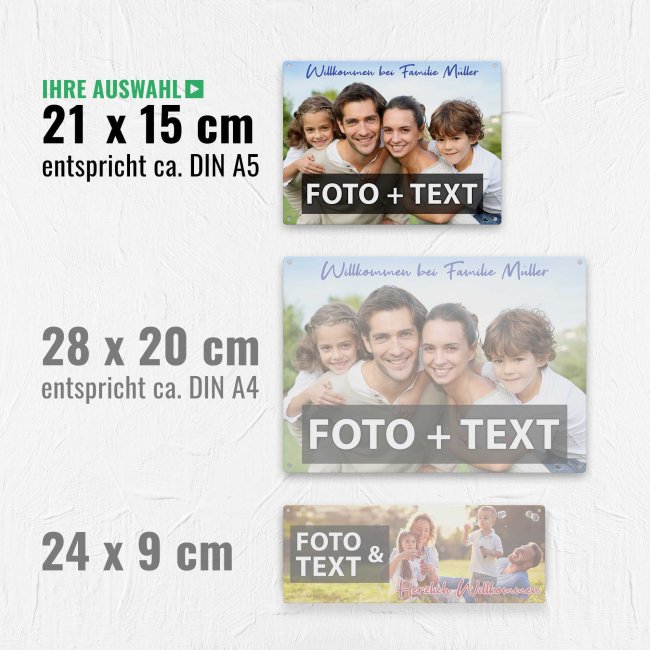 Outdoorschild zum selbst Gestalten - rechteckig - Querformat 21 x 14,8 cm, wei&szlig;-matt
