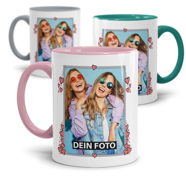 Tasse mit Fotorahmen Herzen