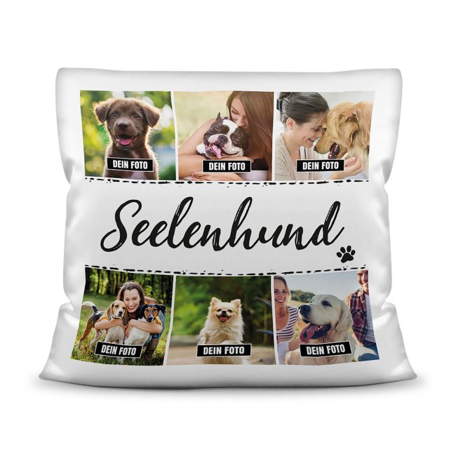 Kissen - Fotocollage - Seelenhund - mit sechs Fotos