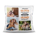 Kissen - Fotocollage - Hunde-Gl&uuml;ck - mit drei Fotos