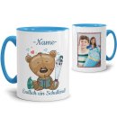 Tasse zur Einschulung f&uuml;r Jungen - Teddy - mit Foto...