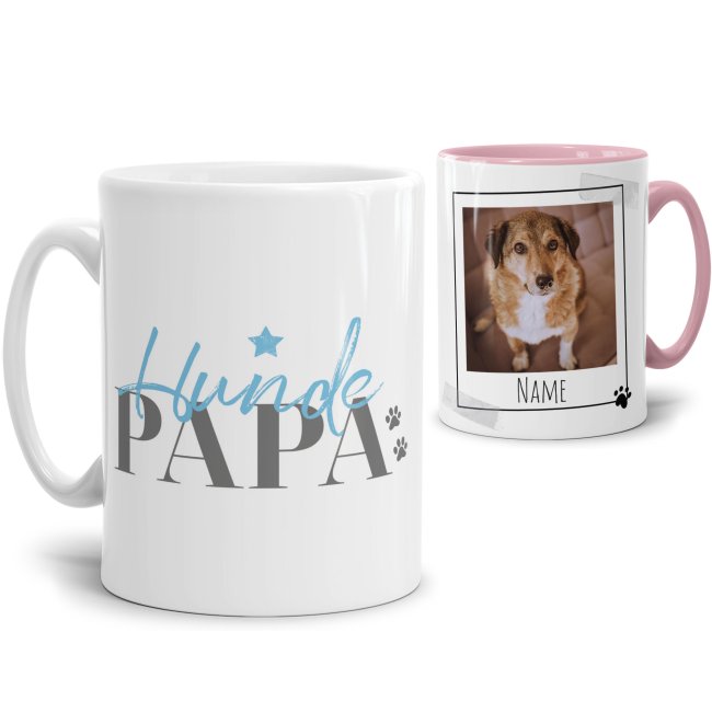 Tasse mit Spruch - Hundepapa - mit Foto &amp; Name