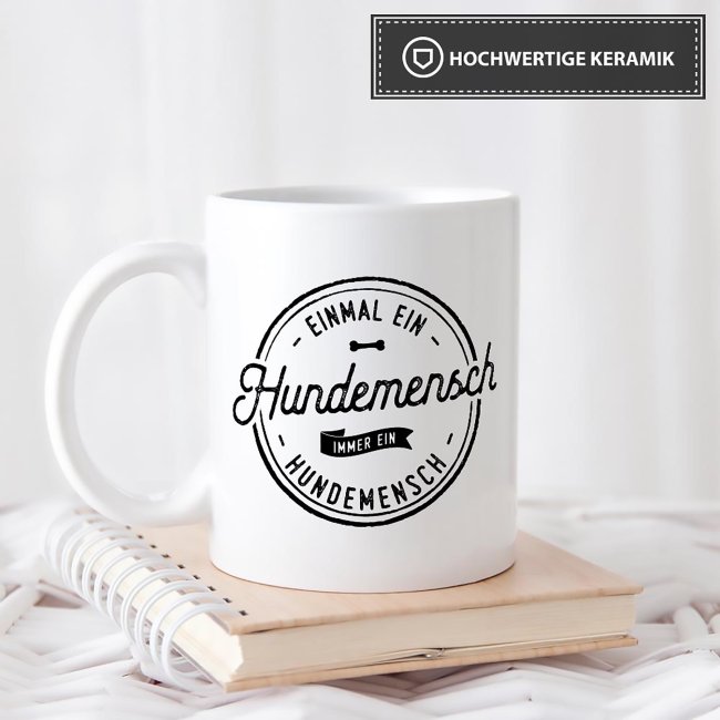 Tasse mit Spruch - Hundemensch - mit Foto &amp; Name