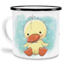 Kindertasse aus Emaille - Ente - mit Wunschname...