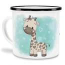 Kindertasse aus Emaille - Giraffe - mit Wunschname...