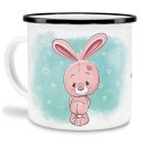 Kindertasse aus Emaille - Hase - mit Wunschname...