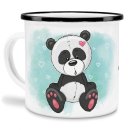 Kindertasse aus Emaille - Panda - mit Wunschname...