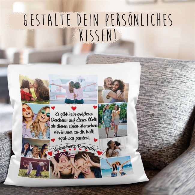 Kissen - Fotocollage - Meine beste Freundin - mit zehn Fotos