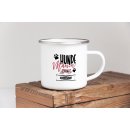 Emaille-Tasse mit Spruch - Hundemama - mit Hundename