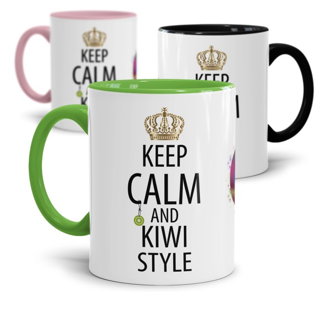 Tasse mit Spruch - Kiwi Tasse - Keep Calm and Kiwi Style