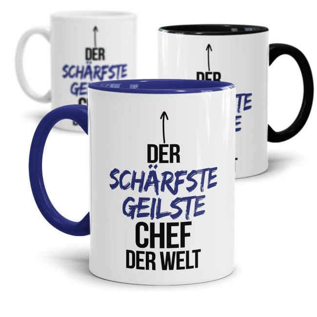 Tasse mit Spruch - Lustige Chef Tasse - Der sch&auml;rfste geilste Chef der Welt