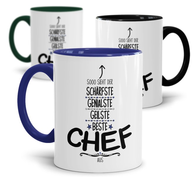 Tasse mit Spruch - Lustige Chef Tasse - So sieht der beste Chef aus