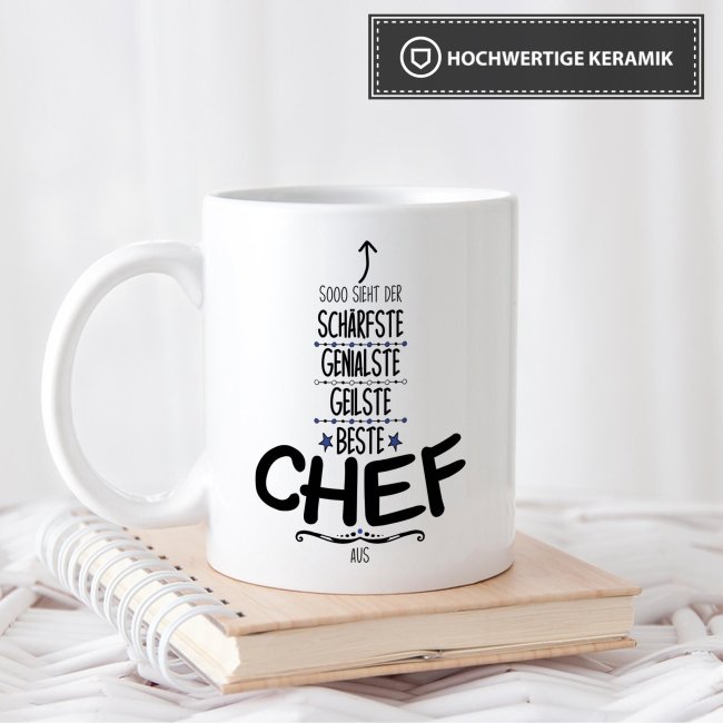 Tasse mit Spruch - Lustige Chef Tasse - So sieht der beste Chef aus