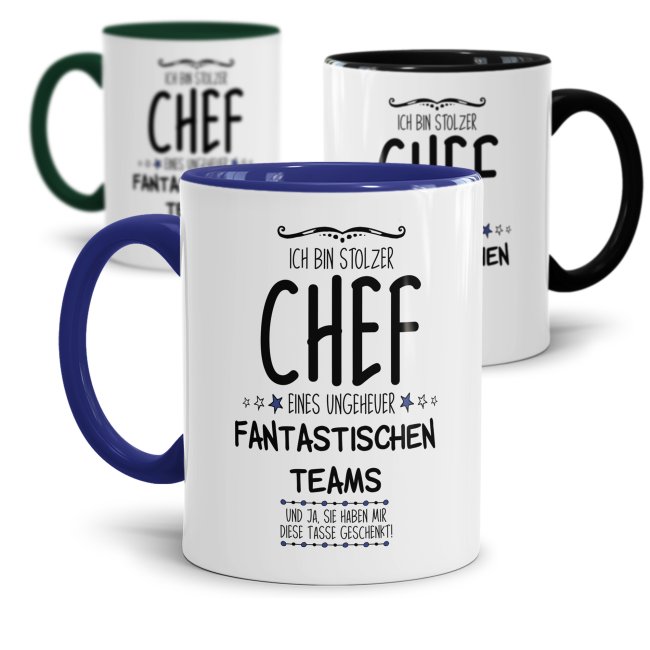 Tasse mit Spruch - Chef Tasse - Stolzer Chef eines fantastischen Teams