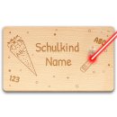 Graviertes Holzbrett - Schulkind - mit Name personalisierbar