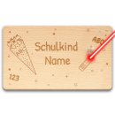Graviertes Holzbrett - Schulkind mit Name
