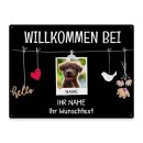 Outdoorschild mit Spruch - Willkommen bei - mit Fotos...