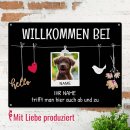 Outdoorschild mit Spruch - Willkommen bei - mit Fotos...