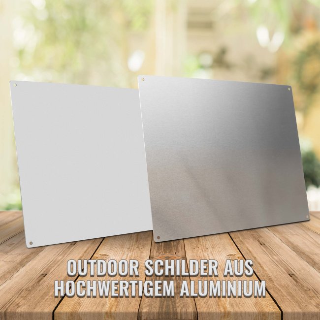 Outdoorschild mit Spruch - Hier geh&ouml;ren Hunde zur Familie - mit Fotos &amp; Namen