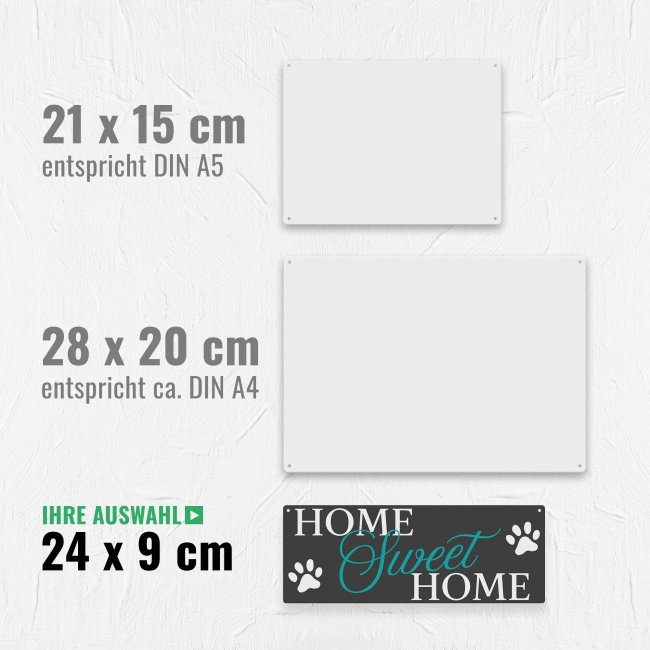 Outdoorschild mit Spruch - Home Sweet Home - Tatzen - mit Fotos &amp; Namen