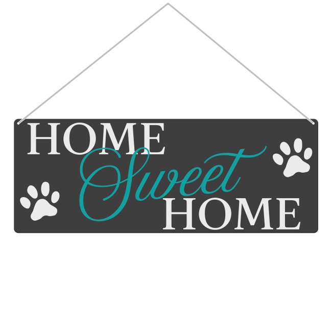 Outdoorschild mit Spruch - Home Sweet Home - Tatzen - mit Fotos &amp; Namen