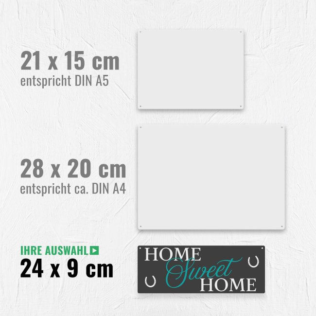 Outdoorschild mit Spruch - Home Sweet Home - 24 x 9